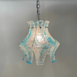Blue Murano Hanging Lamp for AV Mazzega, 1970s