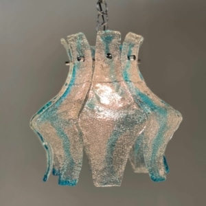 Blue Murano Hanging Lamp for AV Mazzega, 1970s