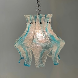 Blue Murano Hanging Lamp for AV Mazzega, 1970s