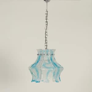 Blue Murano Hanging Lamp for AV Mazzega, 1970s
