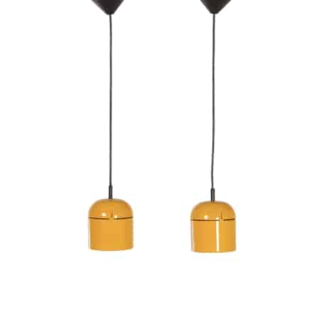 Set Pendants by Arnold Berges for Staff Leuchten, 1970s - Yellow