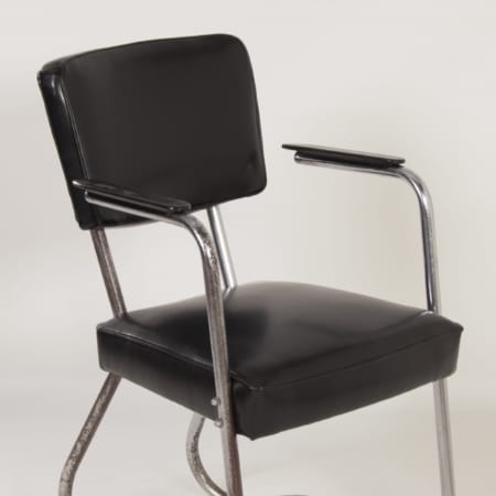 Bauhaus Tubular Chair with Armrests, 1930s &#8211; Reupholstered