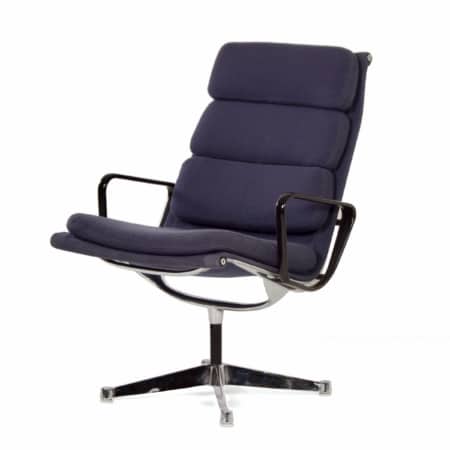 Blue EA116 Soft Pad Armchair by Charles & Ray Eames for Herman Miller, 1970s