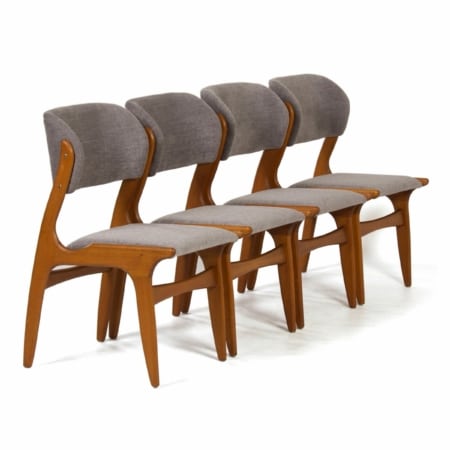 Danish Dining Chairs, 1960s – Set of 4 with New Upholstery