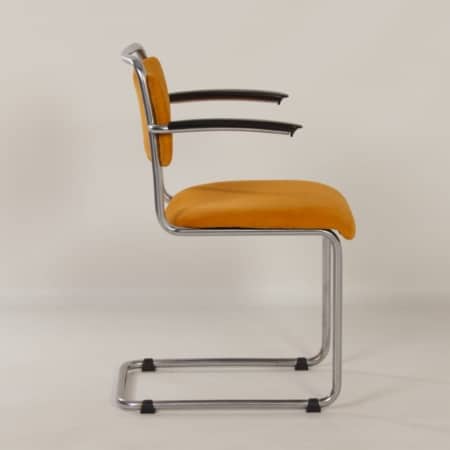 201 Tubular Chair with Yellow Rib by W.H. Gispen by GISPEN, 1950s &#8211; New Upholstery