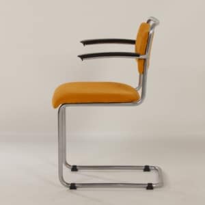 201 Tubular Chair with Yellow Rib by W.H. Gispen by GISPEN, 1950s &#8211; New Upholstery