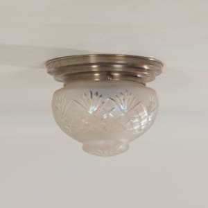 Art Deco Ceiling Lamp with Cut Glass, 1930s