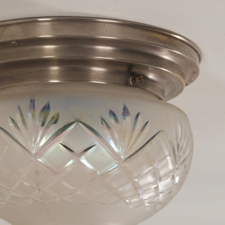 Art Deco Ceiling Lamp with Cut Glass, 1930s