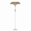 Vintage Floor Lamp with Fiberglass Shade and Brass Tripod Stand, 1950s