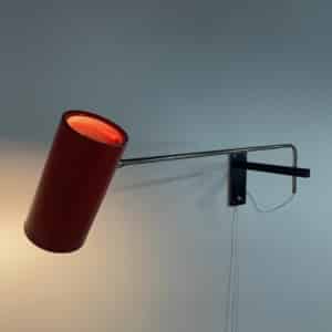 Red Wall lamp &#8217;39&#8217; by Willem Hagoort for Hagoort Lamps, 1960s