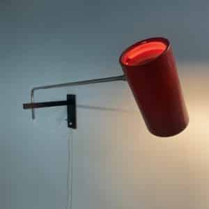 Red Wall lamp &#8217;39&#8217; by Willem Hagoort for Hagoort Lamps, 1960s