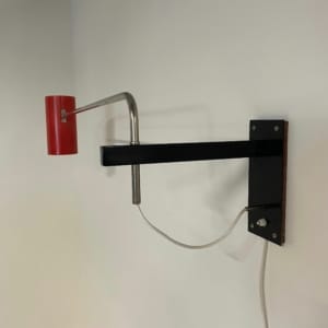Red Wall lamp &#8217;39&#8217; by Willem Hagoort for Hagoort Lamps, 1960s