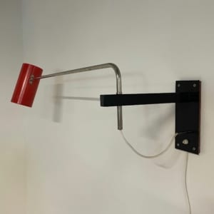 Red Wall lamp &#8217;39&#8217; by Willem Hagoort for Hagoort Lamps, 1960s