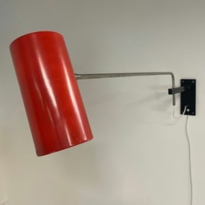 Red Wall lamp &#8217;39&#8217; by Willem Hagoort for Hagoort Lamps, 1960s