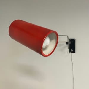 Red Wall lamp &#8217;39&#8217; by Willem Hagoort for Hagoort Lamps, 1960s