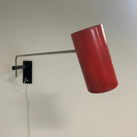 Red Wall lamp &#8217;39&#8217; by Willem Hagoort for Hagoort Lamps, 1960s