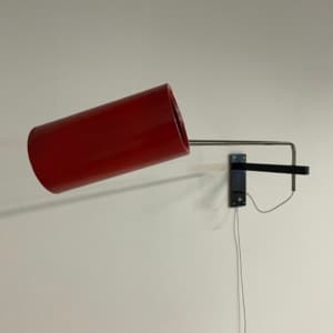 Red Wall lamp &#8217;39&#8217; by Willem Hagoort for Hagoort Lamps, 1960s
