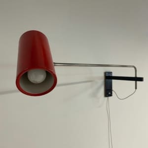 Red Wall lamp &#8217;39&#8217; by Willem Hagoort for Hagoort Lamps, 1960s