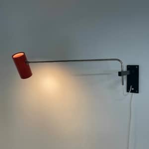 Red Wall lamp &#8217;39&#8217; by Willem Hagoort for Hagoort Lamps, 1960s