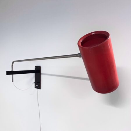 Red Wall lamp '39' by Willem Hagoort for Hagoort Lamps, 1960s