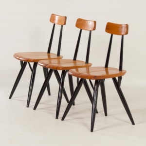 Early Pirkka Chairs by llmari Tapiovaara for Laukaan Puu, 1950s | Set of 3