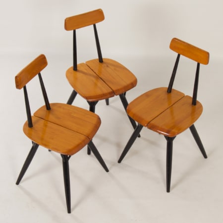 Early Pirkka Chairs by llmari Tapiovaara for Laukaan Puu, 1950s | Set of 3