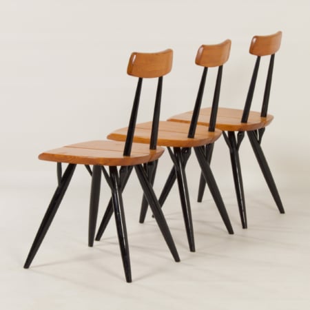 Early Pirkka Chairs by llmari Tapiovaara for Laukaan Puu, 1950s | Set of 3