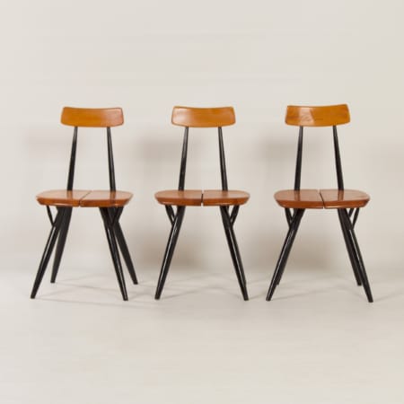 Early Pirkka Chairs by llmari Tapiovaara for Laukaan Puu, 1950s | Set of 3