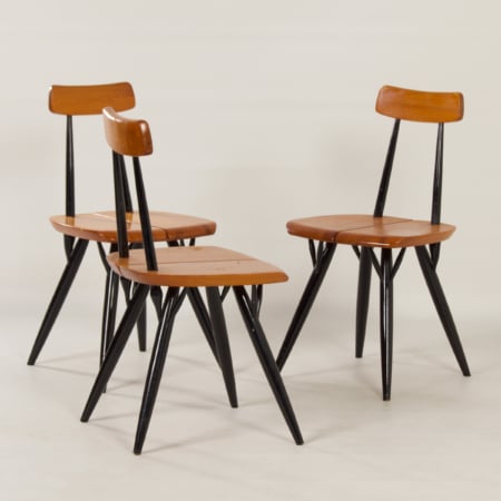 Early Pirkka Chairs by llmari Tapiovaara for Laukaan Puu, 1950s | Set of 3