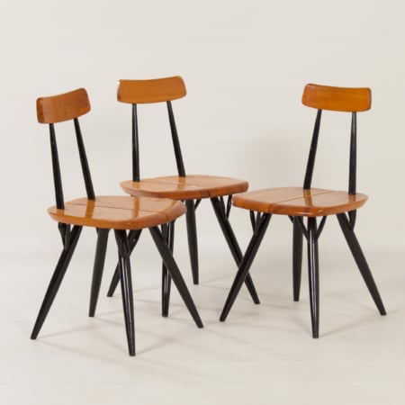 Early Pirkka Chairs by llmari Tapiovaara for Laukaan Puu, 1950s | Set of 3