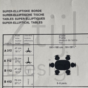 Super Elliptical Dining Table by Piet Hein and Bruno Mathsson for Fritz Hansen, 1970s