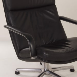 Black F154 Swivel Chair by Geoffrey Harcourt voor Artifort, 1980s | Leather