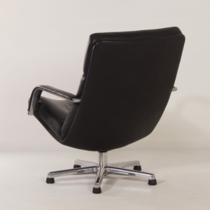 Black F154 Swivel Chair by Geoffrey Harcourt voor Artifort, 1980s | Leather