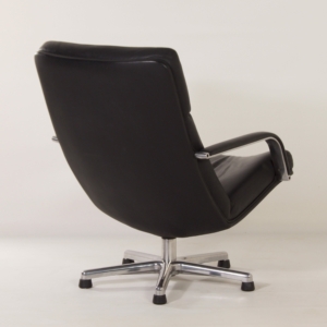 Black F154 Swivel Chair by Geoffrey Harcourt voor Artifort, 1980s | Leather