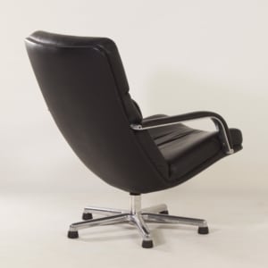 Black F154 Swivel Chair by Geoffrey Harcourt voor Artifort, 1980s | Leather
