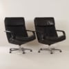 Black F154 Swivel Chairs by Geoffrey Harcourt voor Artifort, 1980s | Set of 2 in Leather