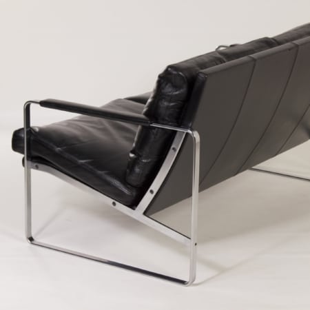 2 Seater Sofa by Preben Fabricius for Walter Knoll, 1990s &#8211; Black Leather