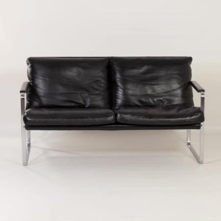 2 Seater Sofa by Preben Fabricius for Walter Knoll, 1990s &#8211; Black Leather