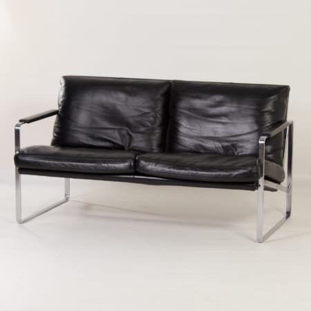 2 Seater Sofa by Preben Fabricius for Walter Knoll, 1990s &#8211; Black Leather