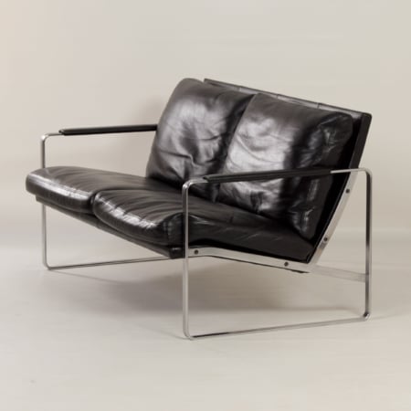 2 Seater Sofa by Preben Fabricius for Walter Knoll, 1990s &#8211; Black Leather