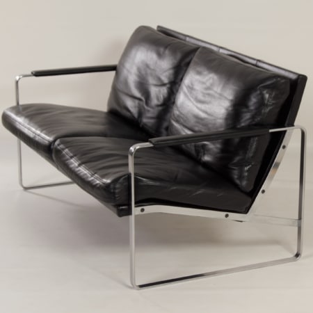 2 Seater Sofa by Preben Fabricius for Walter Knoll, 1990s &#8211; Black Leather