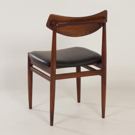 Rosewood Dining Chairs with New Black Leather, 1960s |  Set of 4