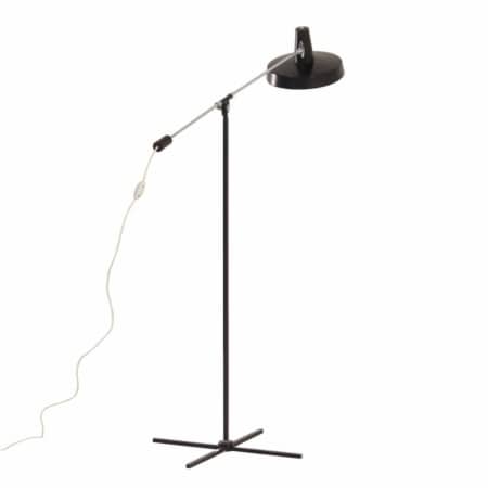 Counterbalance Floor Lamp in Black Metal by Boulanger, 1960s