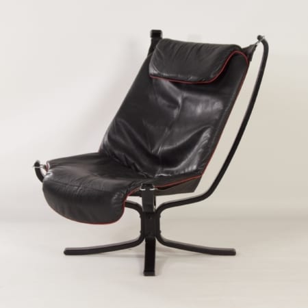 Falcon Chair by Sigurd Ressel for Vatne Mobler, 1970s &#8211; Black Leather