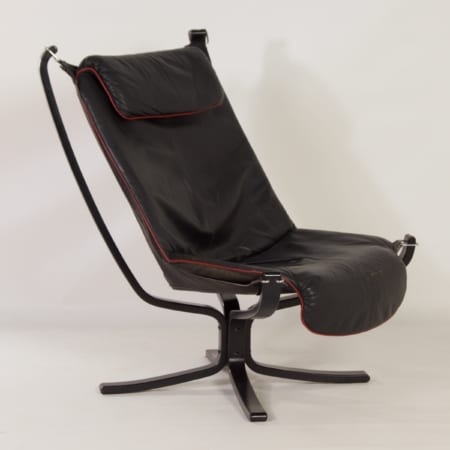 Falcon Chair by Sigurd Ressel for Vatne Mobler, 1970s &#8211; Black Leather