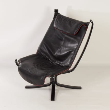 Falcon Chair by Sigurd Ressel for Vatne Mobler, 1970s &#8211; Black Leather