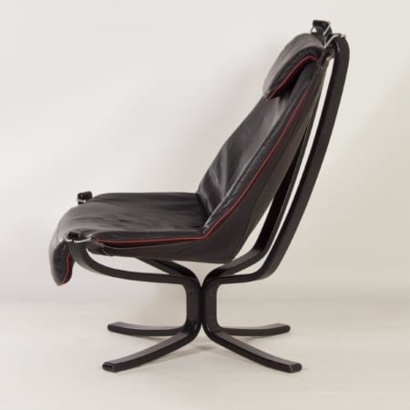 Falcon Chair by Sigurd Ressel for Vatne Mobler, 1970s &#8211; Black Leather