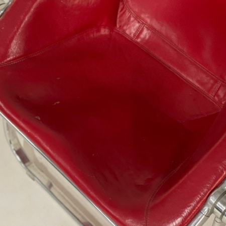 Plona Chair in Red Leather by Giancarlo Piretti for Castelli, 1970s