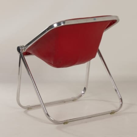 Plona Chair in Red Leather by Giancarlo Piretti for Castelli, 1970s