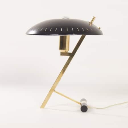 Table lamp in Wenge and Satin glass by Philips, 1960s